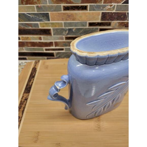 Vintage Red Wing Pottery Vase, Double Handle 1174, Embossed Leaves MCM - Picture 8 of 8